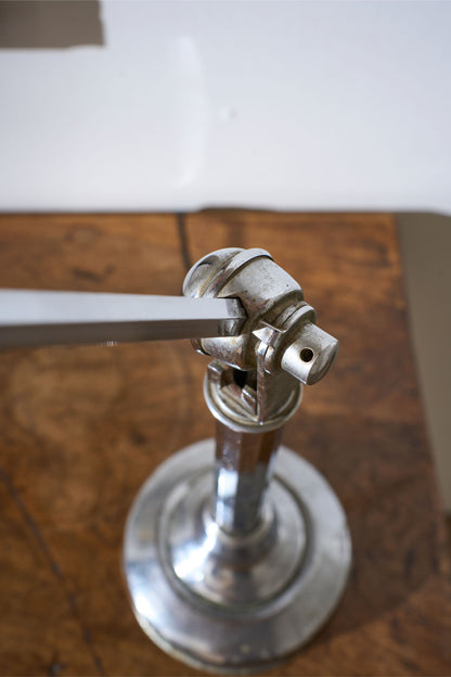 Art Deco Chrome desk lamp with frosted shade