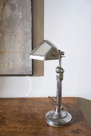 Art Deco Chrome desk lamp with frosted shade - TallBoy Interiors