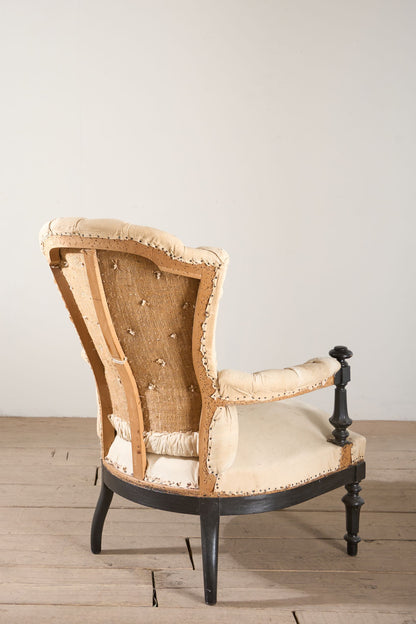 Napoleon III buttoned back open armchair