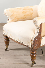 Early Victorian buttoned back country house armchair - TallBoy Interiors