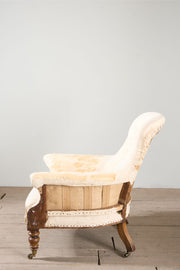 Early Victorian buttoned back country house armchair - TallBoy Interiors