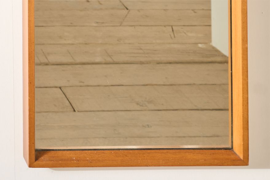 Mid century Solid teak Danish wall mirror