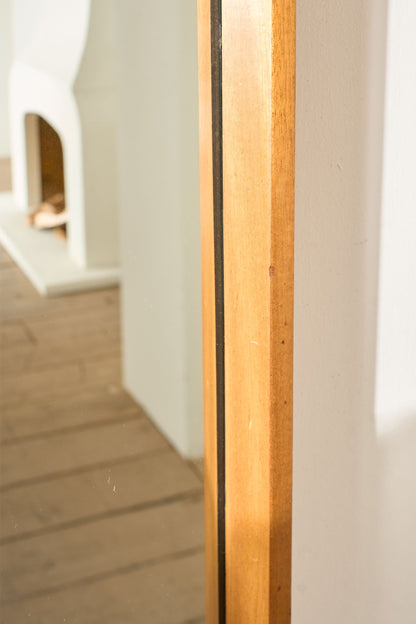 Mid century Solid teak Danish wall mirror