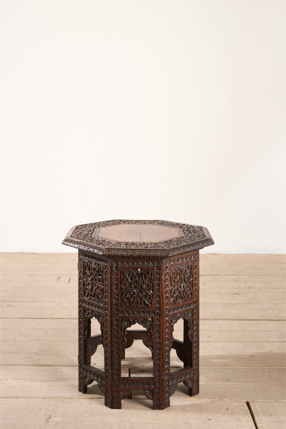 19th century Carved Padauk Anglo-Indian side table - smaller