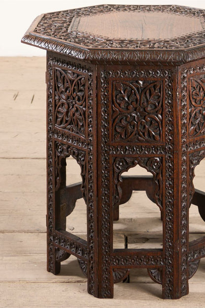 19th century Carved Padauk Anglo-Indian side table - smaller