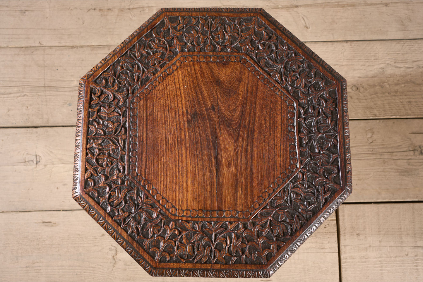 19th century Carved Padauk Anglo-Indian side table - smaller