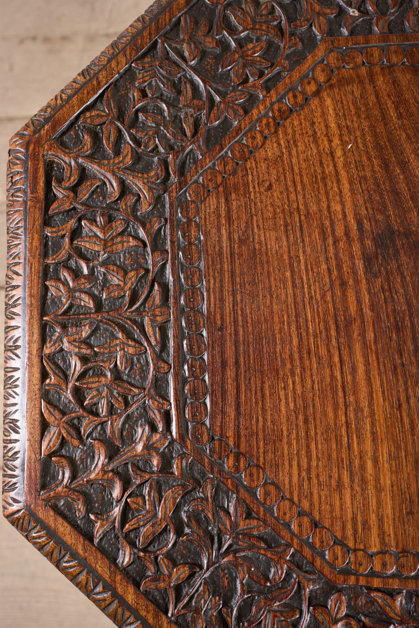 19th century Carved Padauk Anglo-Indian side table - smaller