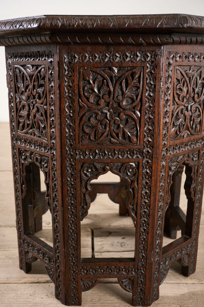 19th century Carved Padauk Anglo-Indian side table - smaller