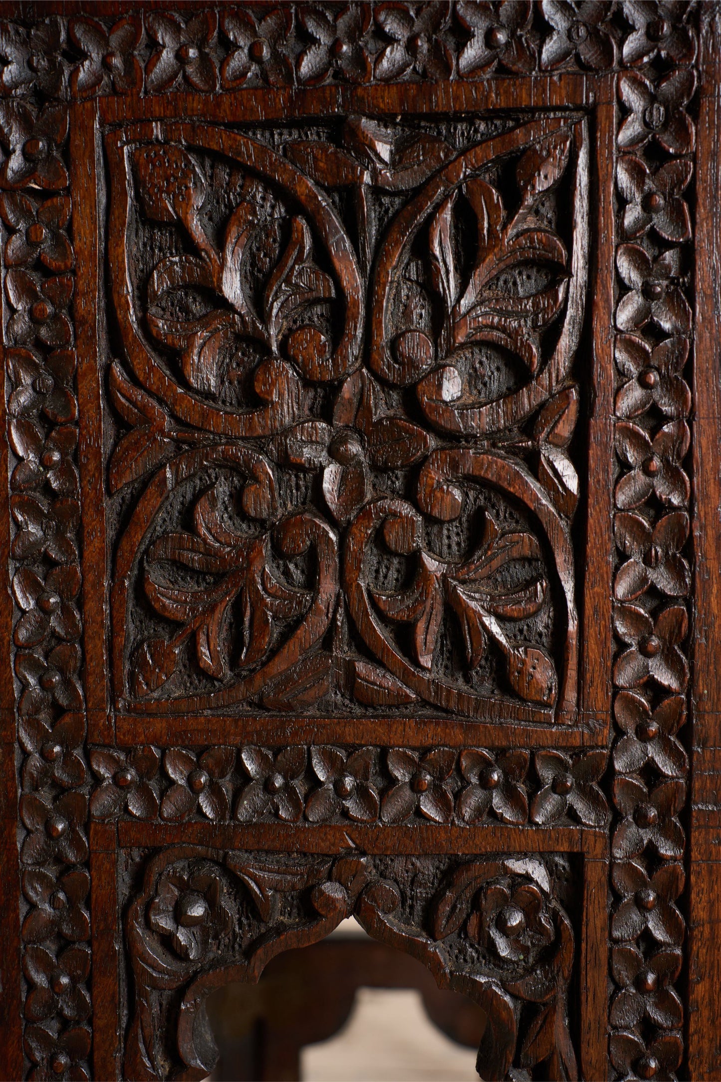 19th century Carved Padauk Anglo-Indian side table - smaller