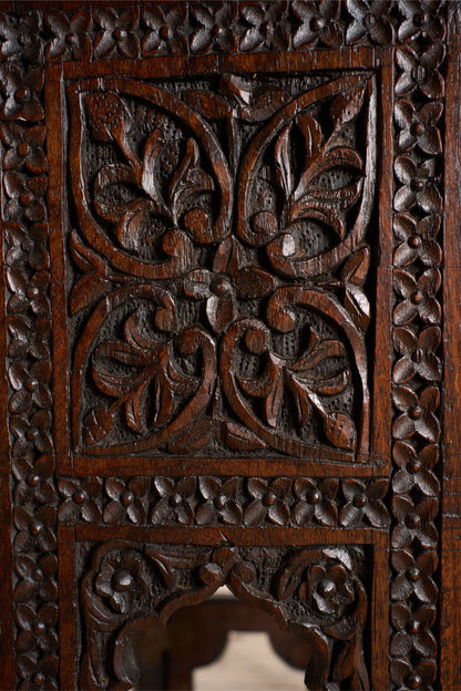 19th century Carved Padauk Anglo-Indian side table - smaller