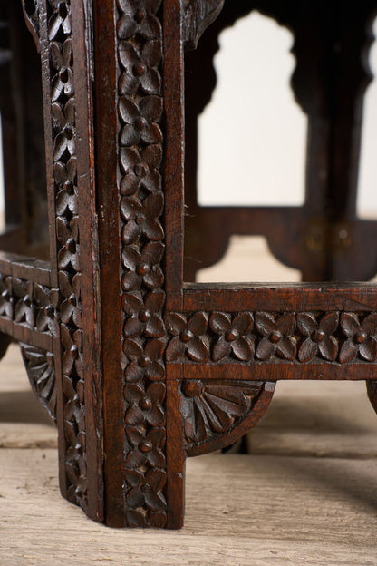 19th century Carved Padauk Anglo-Indian side table - smaller