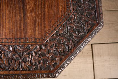 19th century Carved Padauk Anglo-Indian side table - smaller