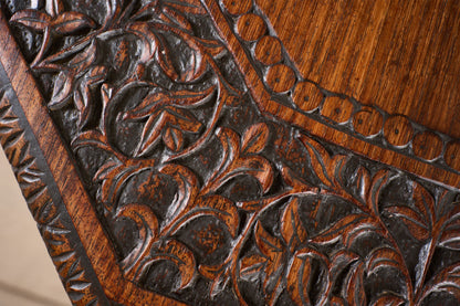 19th century Carved Padauk Anglo-Indian side table - smaller