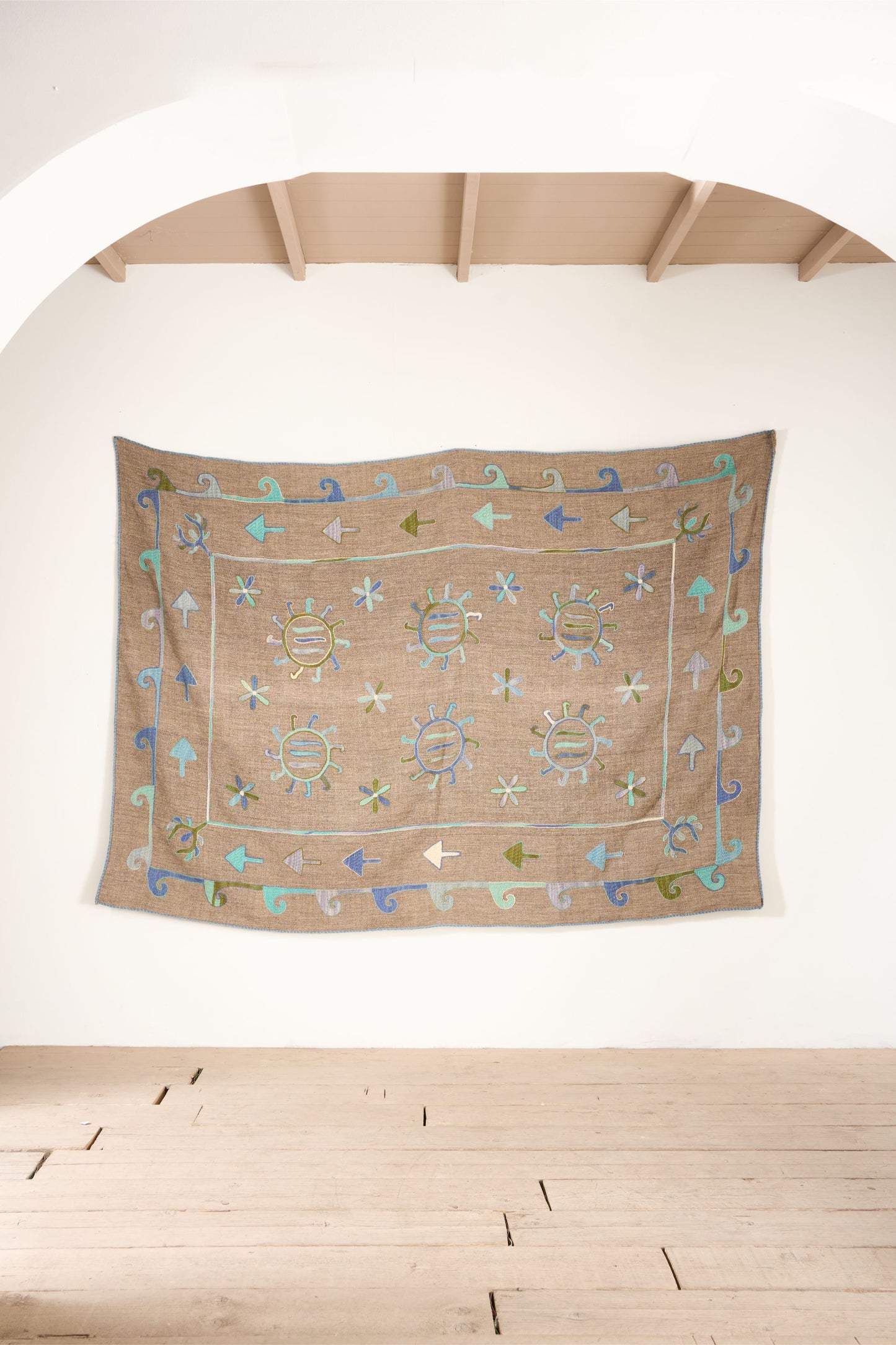 Large 20th century Embroidered Uzbek Rug / Wall covering