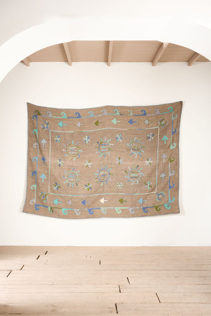 Large 20th century Embroidered Uzbek Rug / Wall covering