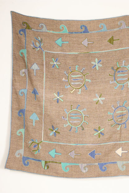 Large 20th century Embroidered Uzbek Rug / Wall covering