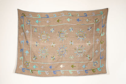 Large 20th century Embroidered Uzbek Rug / Wall covering