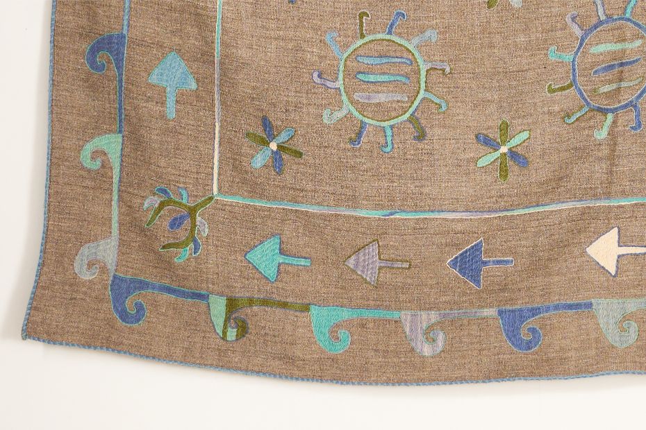 Large 20th century Embroidered Uzbek Rug / Wall covering