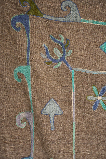 Large 20th century Embroidered Uzbek Rug / Wall covering