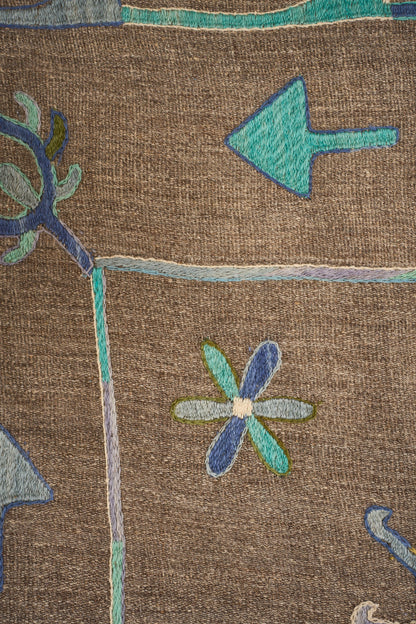 Large 20th century Embroidered Uzbek Rug / Wall covering