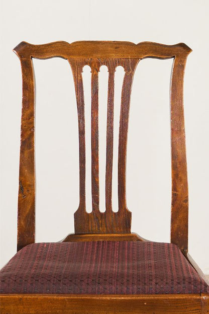 Set of 9 country dining chairs in Oak and Elm