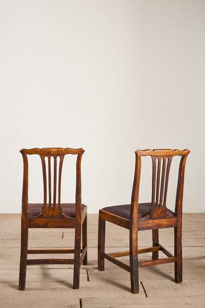 Set of 9 country dining chairs in Oak and Elm