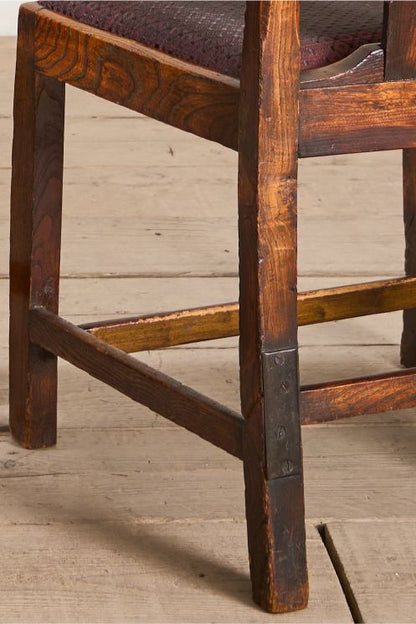 Set of 9 country dining chairs in Oak and Elm