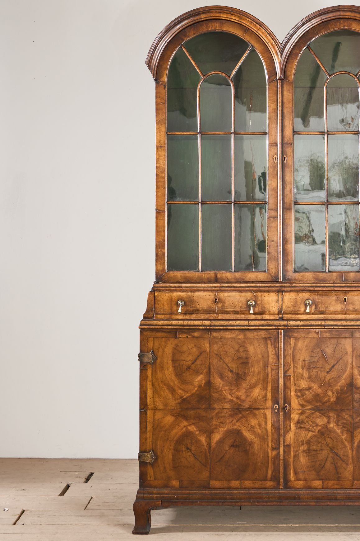 19th century George I style double arched walnut cabinet - TallBoy Interiors