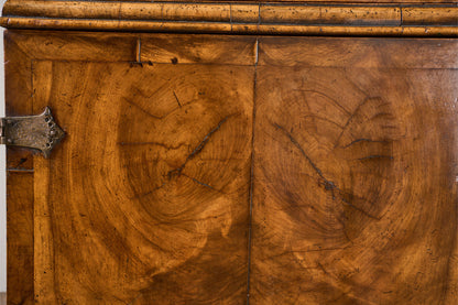 19th century George I style double arched walnut cabinet