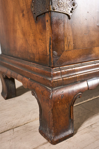 19th century George I style double arched walnut cabinet