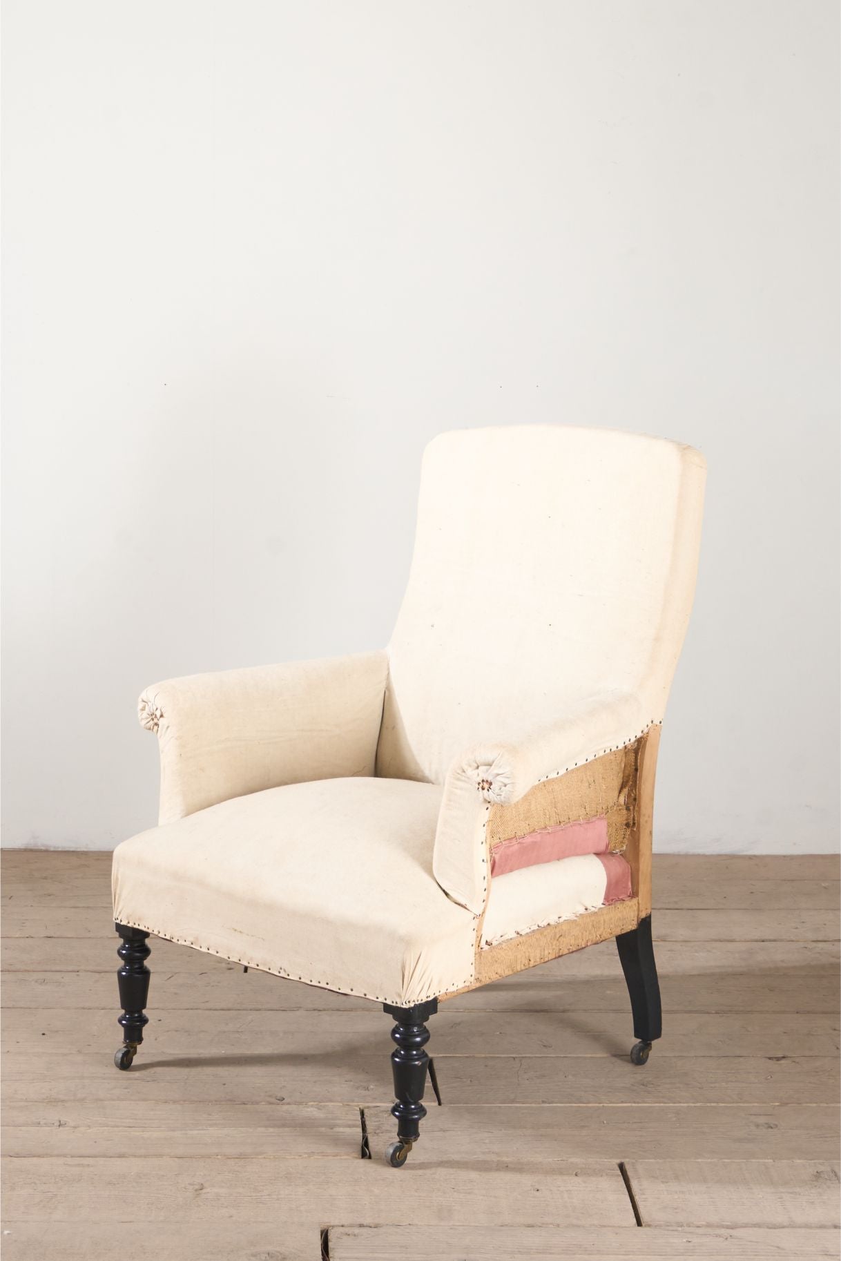 Napoleon III Square back armchair with matching footstool