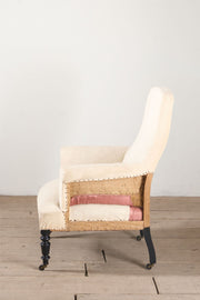 Napoleon III Square back armchair with matching footstool - TallBoy Interiors