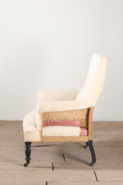 Napoleon III Square back armchair with matching footstool