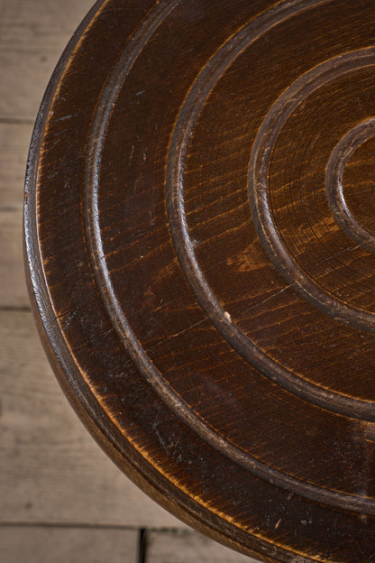 Mid century turned leg wooden stool side table