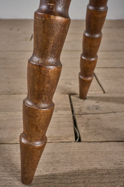 Mid century turned leg wooden stool side table