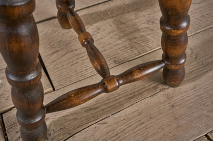 Mid century bobbin turned wooden stool side table