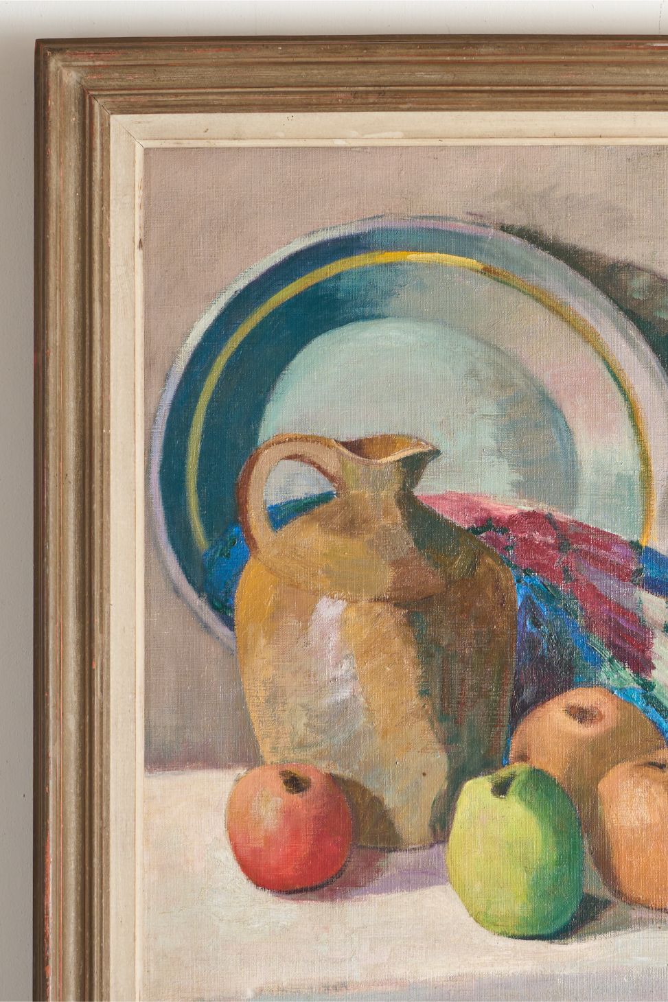 20th century oil on canvas still life painting by V Argenton