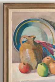 20th century oil on canvas still life painting by V Argenton - TallBoy Interiors