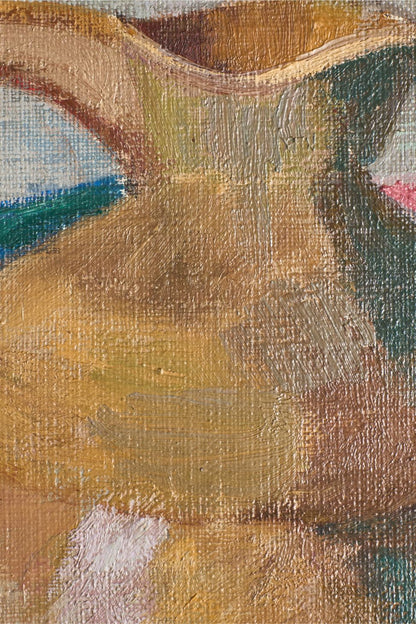 20th century oil on canvas still life painting by V Argenton