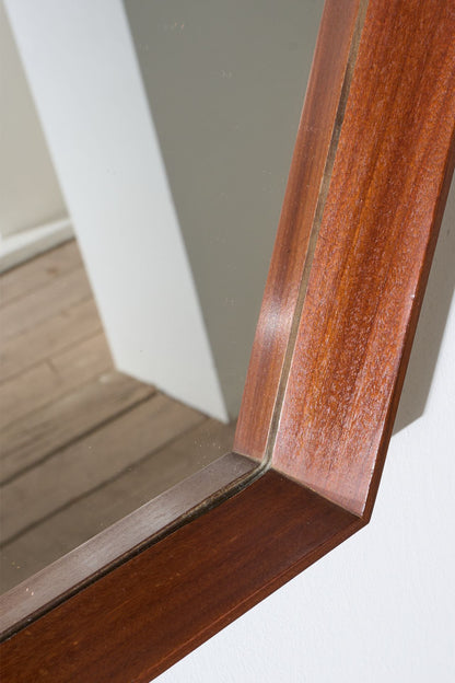 Mid 20th century Solid teak Hexagonal mirror - No2