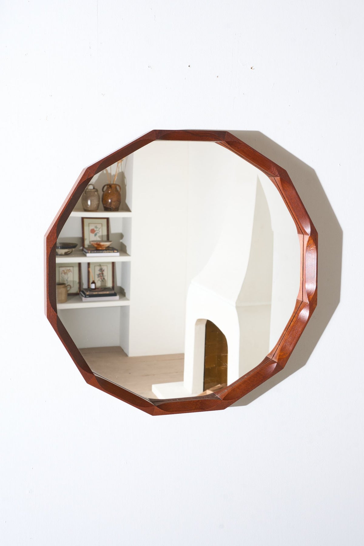 Mid 20th century teak wall mirror by Dino Cavalli (3 available) - TallBoy Interiors