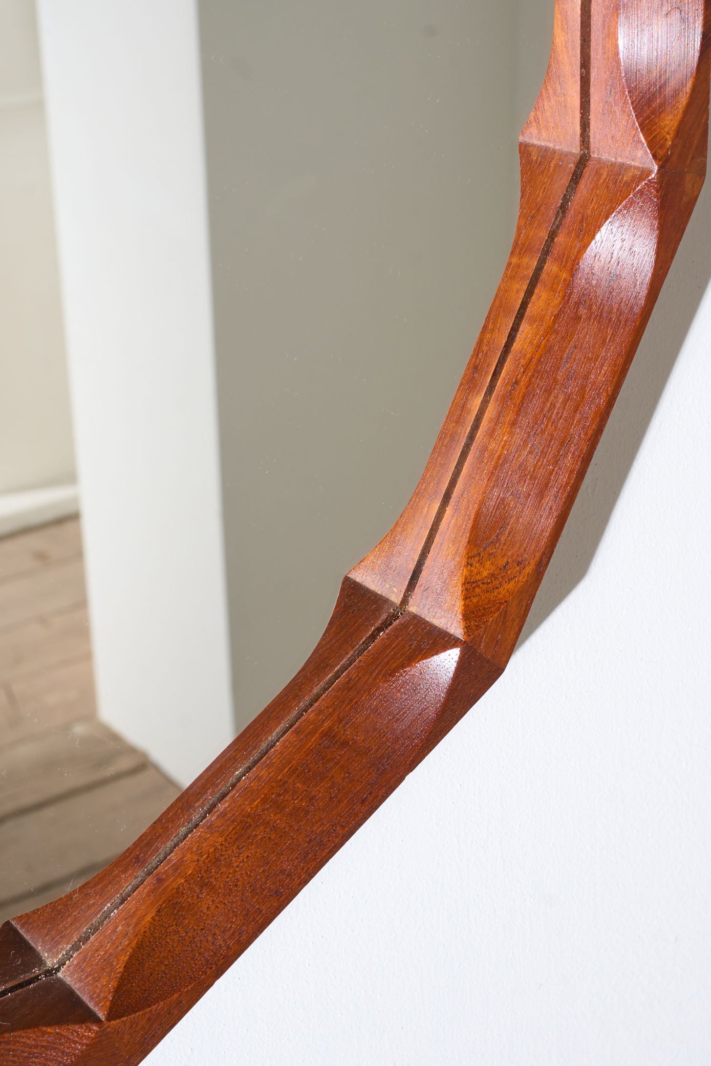 Mid 20th century teak wall mirror by Dino Cavalli (3 available) - TallBoy Interiors