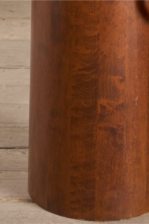 Mid 20th century French Brutalist solid teak barrel stick stand