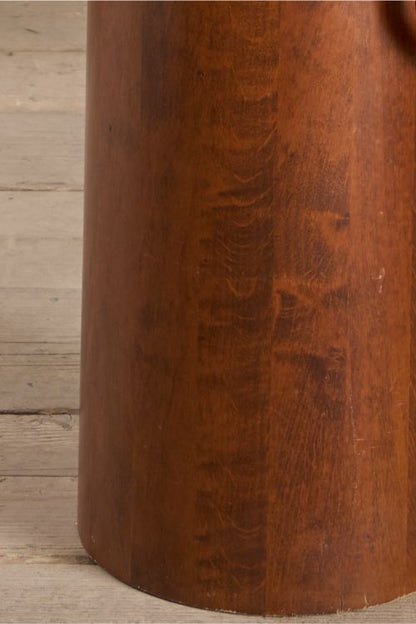 Mid 20th century French Brutalist solid teak barrel stick stand