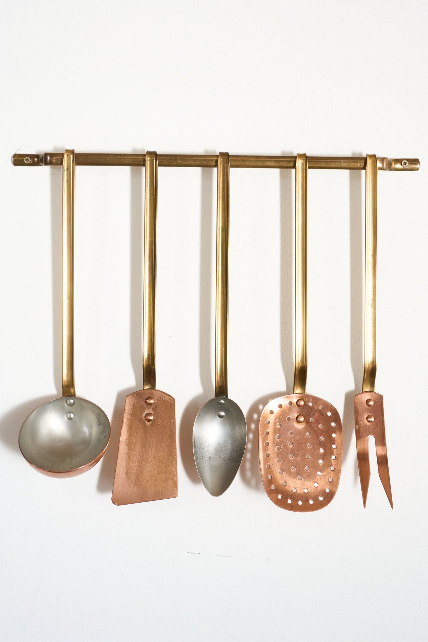 19th century Copper and Brass kitchen utensils