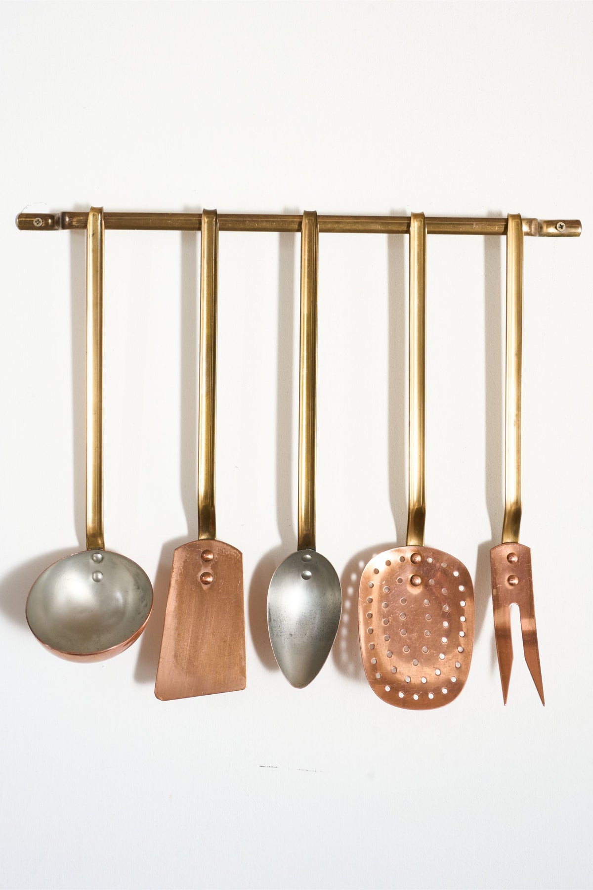 19th century Copper and Brass kitchen utensils - TallBoy Interiors
