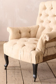 Pair of Napoleon III buttoned back and seat armchairs - TallBoy Interiors