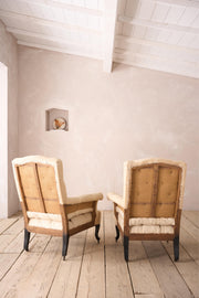 Pair of Napoleon III buttoned back and seat armchairs - TallBoy Interiors