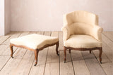 19th century French armchair with matching footstool