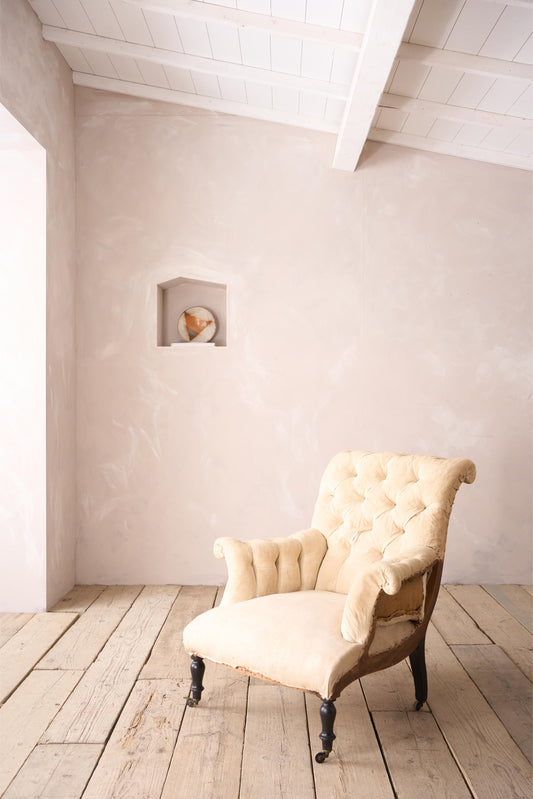 Napoleon III Buttoned scroll back armchair